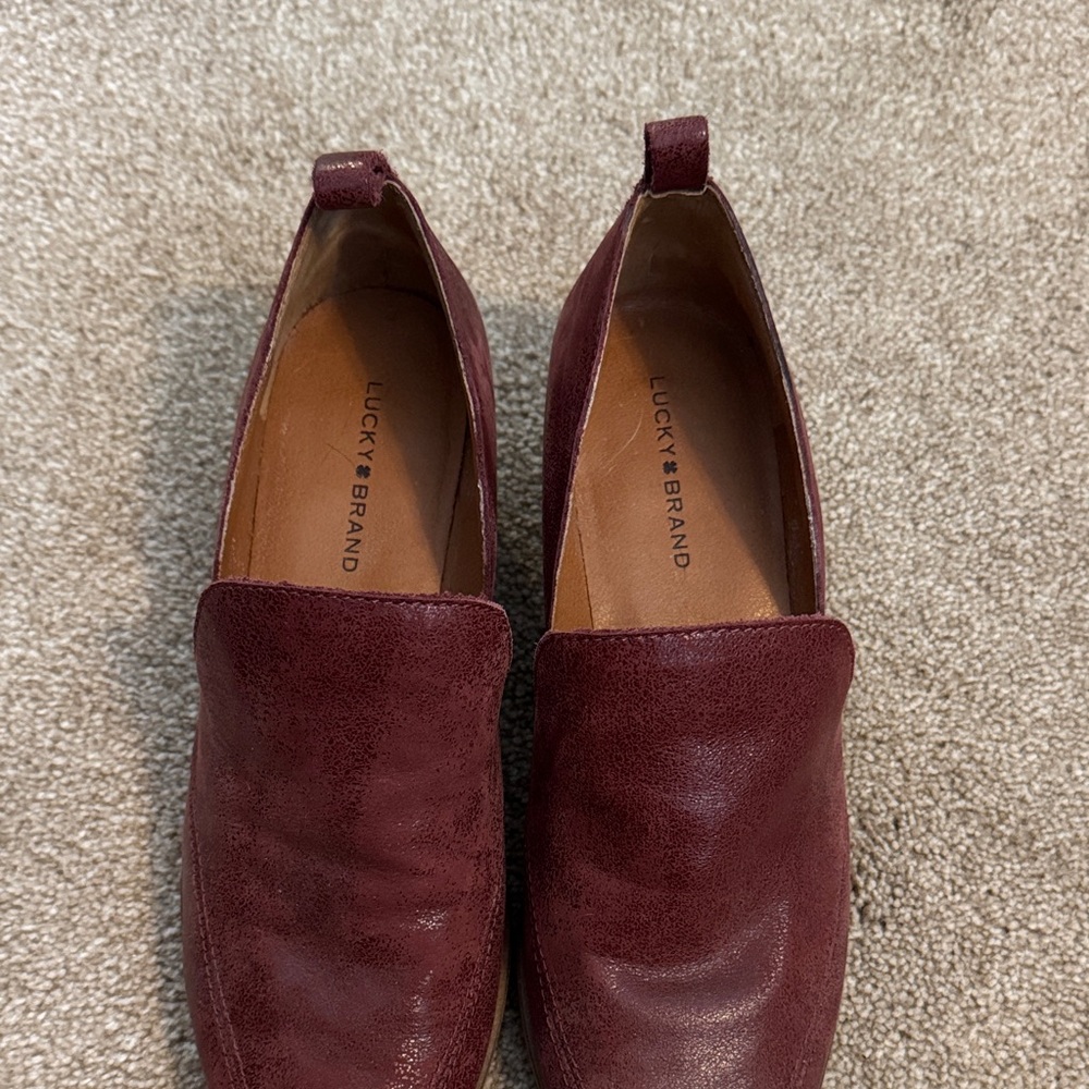 Lucky Brand Deep Red Slip-On Shoes